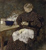 Édouard Vuillard (1868-1940) , Madame Vuillard épluchant des légumes ...