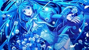 Wallpaper : anime, Moon, blue, rose, girl, smile, nice, screenshot ...