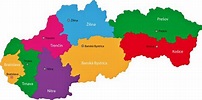 Mapa de regiones y provincias de Eslovaquia - OrangeSmile.com