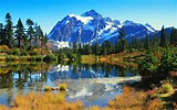 Mountains and Pond Landscape with majestic scenery image - Free stock ...