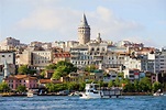 Stadtteil Beyoglu historischer Architektur und Galata Turm ...