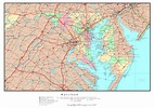 Large detailed administrative map of Maryland state with roads, highways and major cities ...