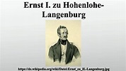 Ernst I. zu Hohenlohe-Langenburg - YouTube