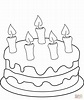 Dibujo de Tarta de Cumpleaños con Cinco Velas para colorear | Dibujos ...