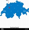 Vector detallado mapa de Suiza y la capital Berna Imagen Vector de ...