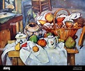 Bodegón con cesta de fruta por Paul Cézanne (1839-1906) artista francés ...