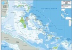 Bahamas Physical Wall Map by GraphiOgre - MapSales