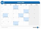 Calendário junho 2022