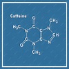 Cafeína fórmula química estructural sobre un fondo blanco. | Foto Premium