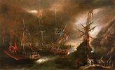 Memoria gráfica de España.: Batalla de Cartagena (Murcia) en 1643.