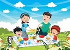 Ilustración de vector de picnic familiar | Vector Premium