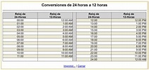 sistema horario de 24 horas: convertidor de horas de 24 a 12 - EB Tools