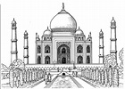 Taj mahal mausoleum in india - India Adult Coloring Pages
