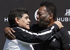 Diego Maradona and Pele at football match organised by watchmaker ...