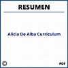 Alicia De Alba Curriculum Resumen