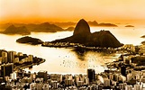 Brazil, Rio de Janeiro, city top view, coast, dawn, fog wallpaper ...