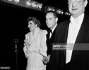 French actress Claudette Colbert and her husband Joel Pressman attend ...