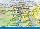 Mapa Geográfico De Egipto Con El Capital El Cairo Imagen de archivo ...
