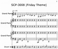 SCP-3008 |Friday Theme| - Sheet music for Piano, Drum Set