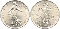 Frankreich 1/2 Franc 1972 Säerin vor aufgehender Sonne BU (MS65-70 ...
