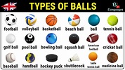 Types of balls in English vocabulary | Different sports ball names ...