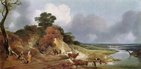 Landscape with the village Cornard - Thomas Gainsborough - WikiArt.org ...