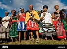 Traditionally dressed Xhosa people, during the Sangoma or Witchdoctor ...