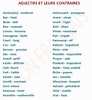 Vocabulaire : les adjectifs et leur contraire (antonymes) - Cours de ...