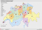 Die 26 Kantone und Hauptorte der Schweiz (Kantone) | Karte | Bundesamt ...
