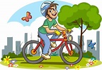 cute boy riding bike to school cartoon vector 15584129 Vector Art at ...