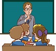 teacher wants students to be quiet cartoon vector 19015965 Vector Art ...
