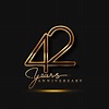 42 Years Anniversary Logo Golden Colored isolated on black background ...