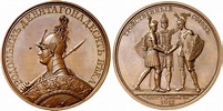 Nikolaus I., 1825-1855. Bronzene Suitenmedaille 1835, Diakov 1771 (R1 ...