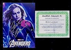 Brie Larson Captain Marvel Avengers Endgame Autógrafo Foto