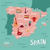 Vector tourist map of Spain. Travel illustration with spanish national ...