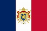 The flag of the First French Empire with the Imperial Coat of arms : r ...