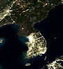 Satellite image of North Korea at night