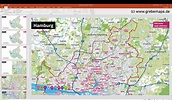 PowerPoint-Karte Hamburg mit Bezirken und Stadtteilen mit Bitmap-Karten ...