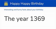 The year 1369: Calendar, history and birthdays