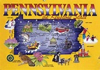 Large tourist map of Pennsylvania state | Pennsylvania state | USA ...