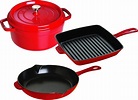Staub Cast Iron Cherry Red 4 Piece Cookware Set - Made in France ...