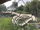 12 Inch Stained Glass Skeleton Hand Halloween Decor Glass - Etsy