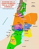 Mappa Divisione della Terra Promessa fra le 12 Tribu` di Israele