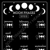 Lunar Calendar 365 Days and Moon Phases Calendar 2022 Moon | Etsy