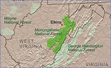 JEFFERSON NATIONAL FOREST MAP WEST VIRGINIA - ToursMaps.com