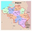Mapa administrativo detallado de Bélgica con las principales ciudades y ...