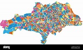 Barnsley, Yorkshire y Humber, Inglaterra. Mapa de arte vectorial de ...