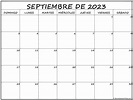 septiembre de 2023 calendario gratis | Calendario septiembre