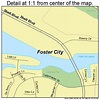 Foster City California Street Map 0625338