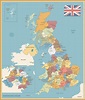 Mapa Politico De Reino Unido Con Regiones Y Sus Capitales Ilustracion ...